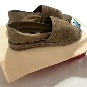 Tory Burch Suede Slingback Espadrille Sandals Size 10 Wind 400 Leather Upper Ruf